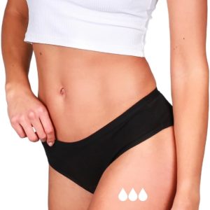 Classic Period Underwear – Leak-proof Period Underwear – Menstrual Underwear – Replaces 2 Tampons, Period Briefs, Wear Time up to 12 Hours, Washable at 60 °C, black, 34