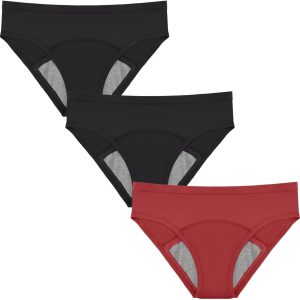 Pack of 3 Period Underwear Heavy Bleeding with 60 ml Absorbency, Washable Cotton Menstrual Underwear Special Absorbent Pads for Daily Use Incontinence Briefs for Women
