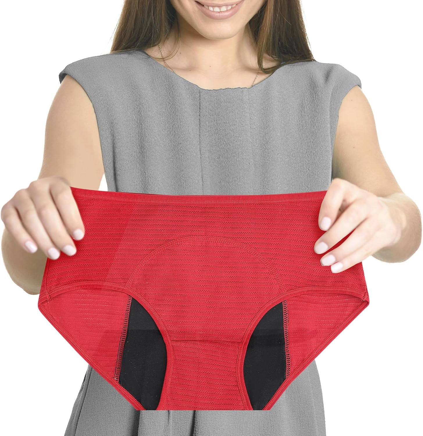 Womens Cotton Mesh Period Panties Menstrual Leak Proof Underwear Incontinence Protective Briefs - Image 2